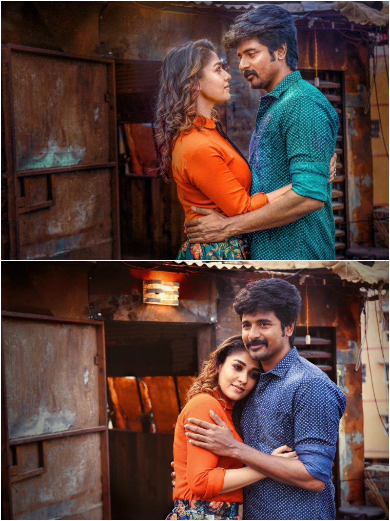 Stills of Nayanthara and Sivakarthikeyan in 'Velaikkaran'.