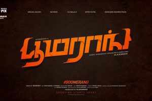 Atharvaa's Boomerang title poster