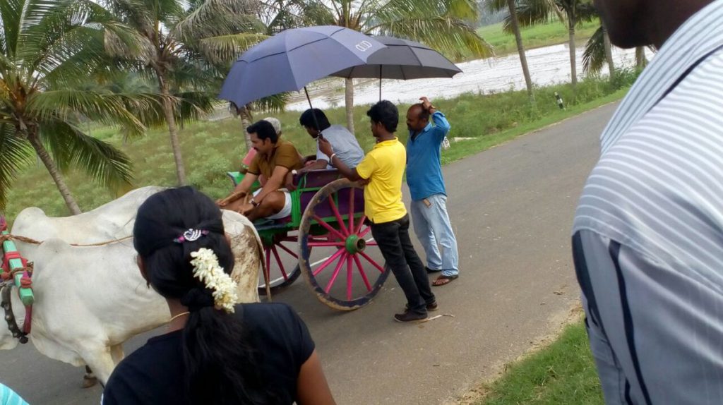 Karthi shooting for Kadai Kutty Singam.