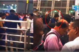 Actor Vijay spotted at Chennai International Airport.