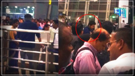 Actor Vijay spotted at Chennai International Airport.