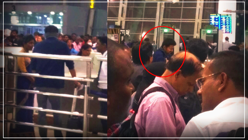 Actor Vijay spotted at Chennai International Airport.