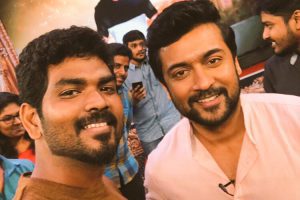 Director Vignesh Shivn with actor Suriya | Image source - @VigneshShivN/ Twitter