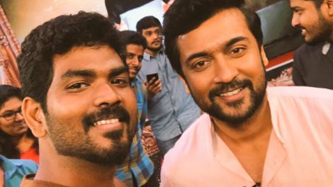 Director Vignesh Shivn with actor Suriya | Image source - @VigneshShivN/ Twitter