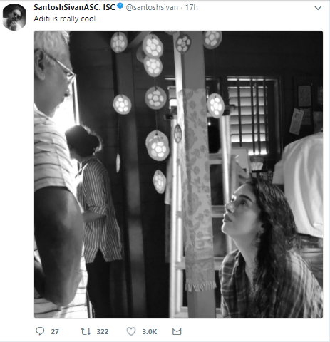Aditi Rao Hydari and Mani Ratnam, captured by Santosh Sivan