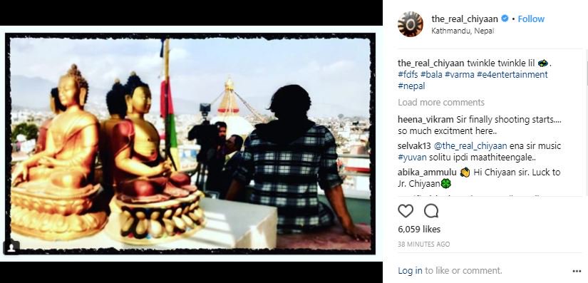 Varama shooting begins | Image courtesy @the_real_chiyaan/ Instagram 