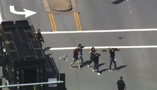 Employees being evacuated at YouTube headquarters