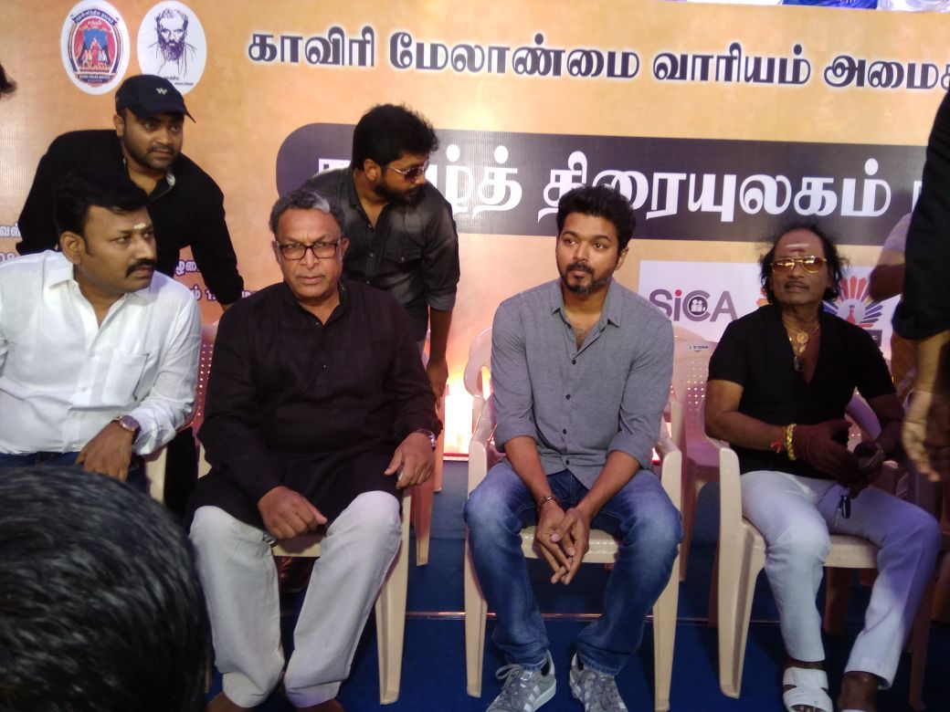 Vijay protest Cauvery Management Board