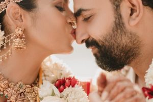 wedding photos of Tamil actress Ramaiya Pandiyan
