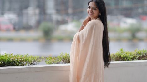Actress Malavika in a stunning traditional saree from her latest photoshoot"