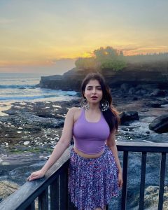 Iswarya Menon Shines in Lavender Outfit