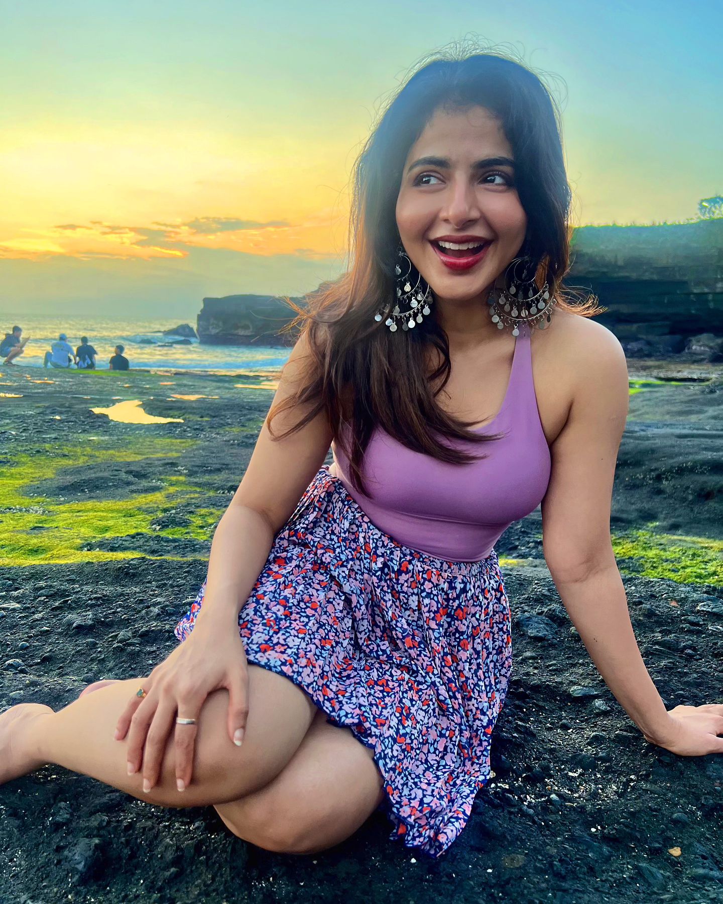 Iswarya Menon Shines in Lavender Outfit