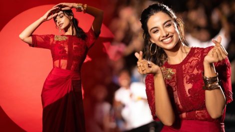 Meenakshi Chaudhary Stuns in a Bold Red Outfit
