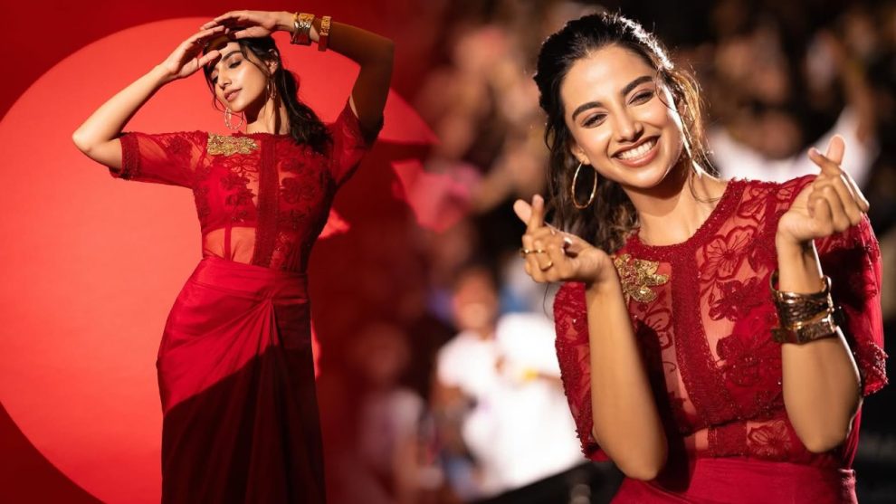 Meenakshi Chaudhary Stuns in a Bold Red Outfit