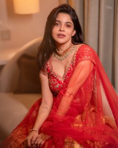 Divya Bharathi Mesmerizes in Red Outfit