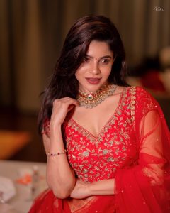 Divya Bharathi Mesmerizes in Red Outfit
