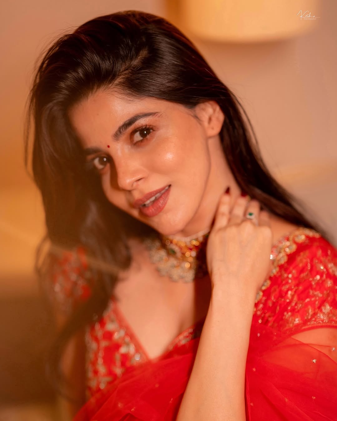Divya Bharathi Mesmerizes in Red Outfit