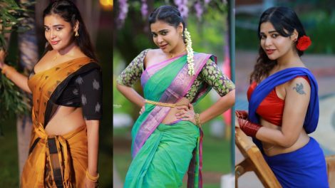 Dharsha Gupta Stuns in 3 Different Saree Avatars
