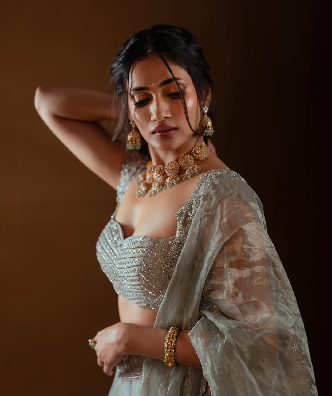 Losliya Looks Gorgeous in Lehenga Outfit