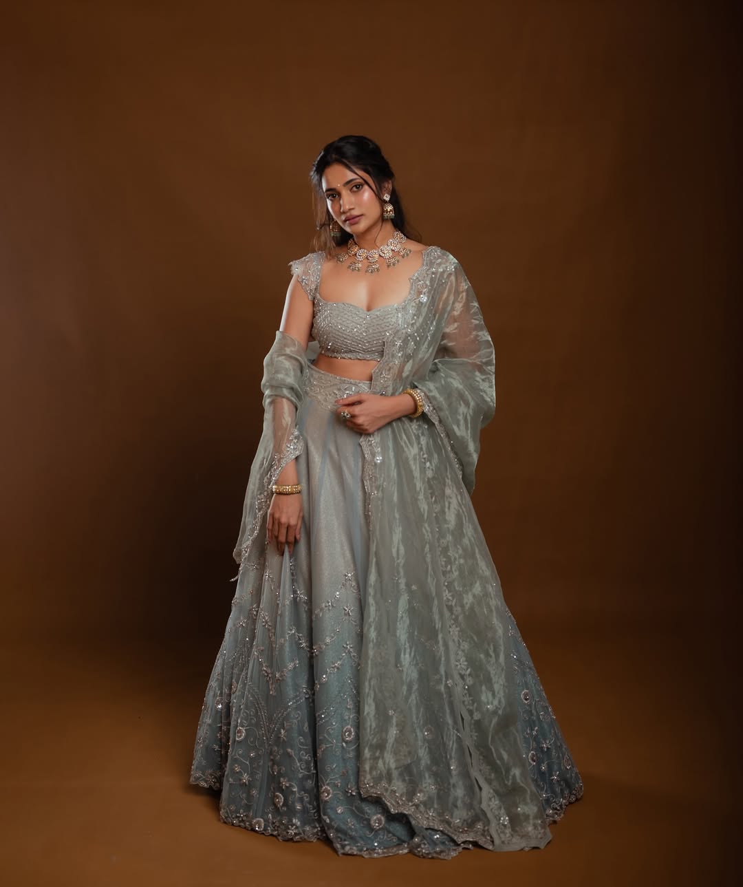 Losliya Looks Gorgeous in Lehenga Outfit