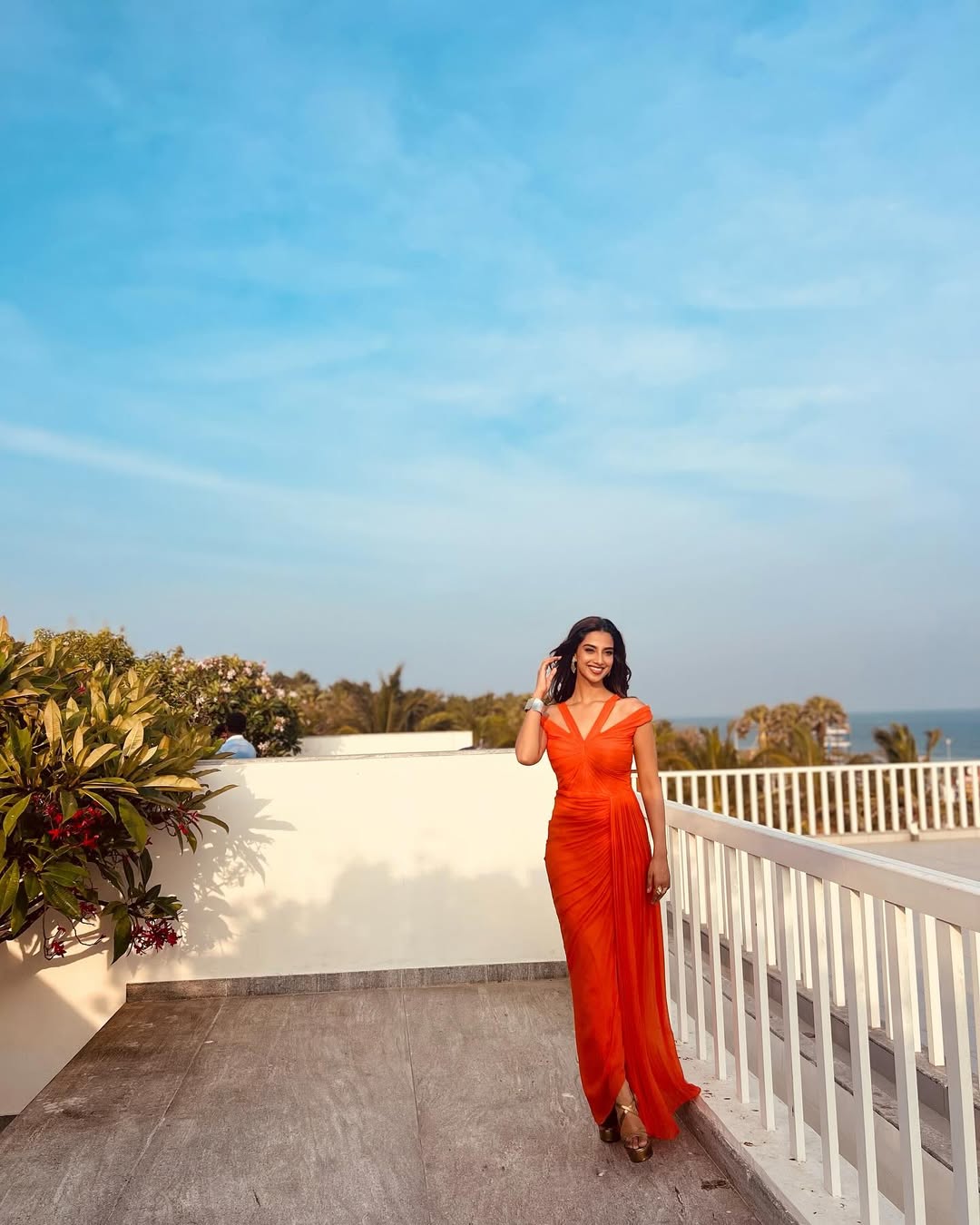 Meenakshi Chaudhary Glows in Golden Outfit
