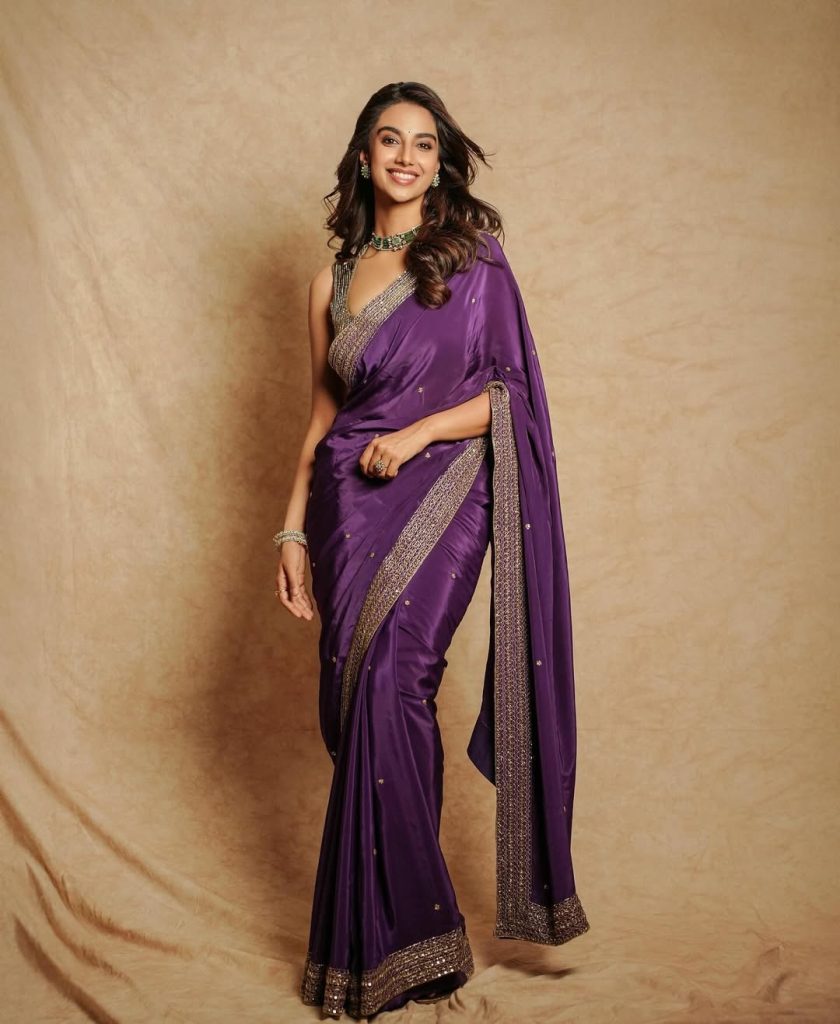 Meenakshi Chaudhary Glows in Golden Outfit