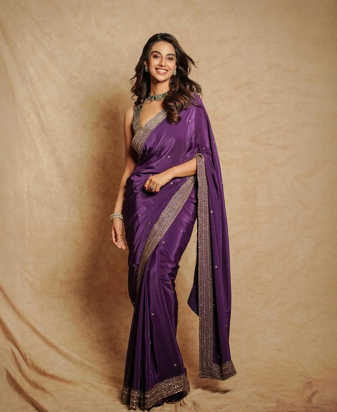 Meenakshi Chaudhary Glows in Golden Outfit
